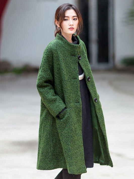 Winter Women Casual Loose Woolen Coat