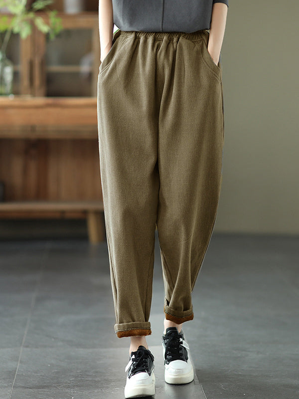 Pantaloni harem da donna autunnali spessi e colorati