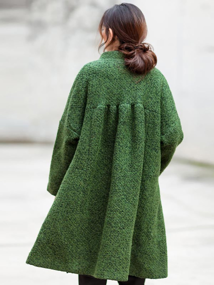 Manteau d'hiver en laine ample et décontracté pour femme