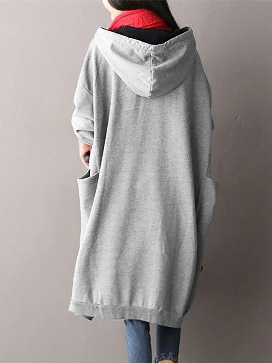 Abito casual da donna con cappuccio e cuore rosso unito
