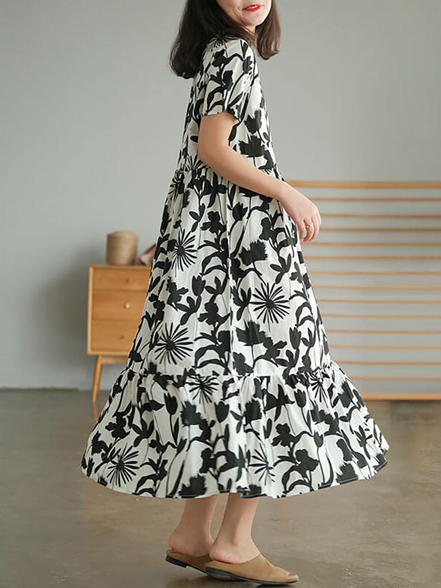 Abito da donna in cotone con stampa floreale