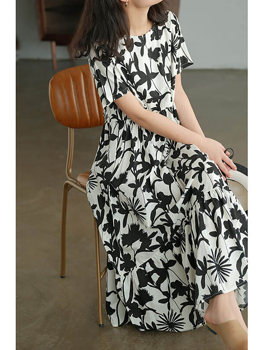 Abito da donna in cotone con stampa floreale