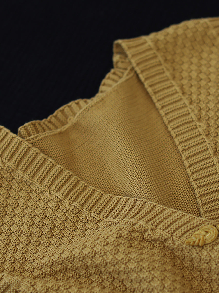 Maglione gilet lavorato a maglia con bottoni da donna
