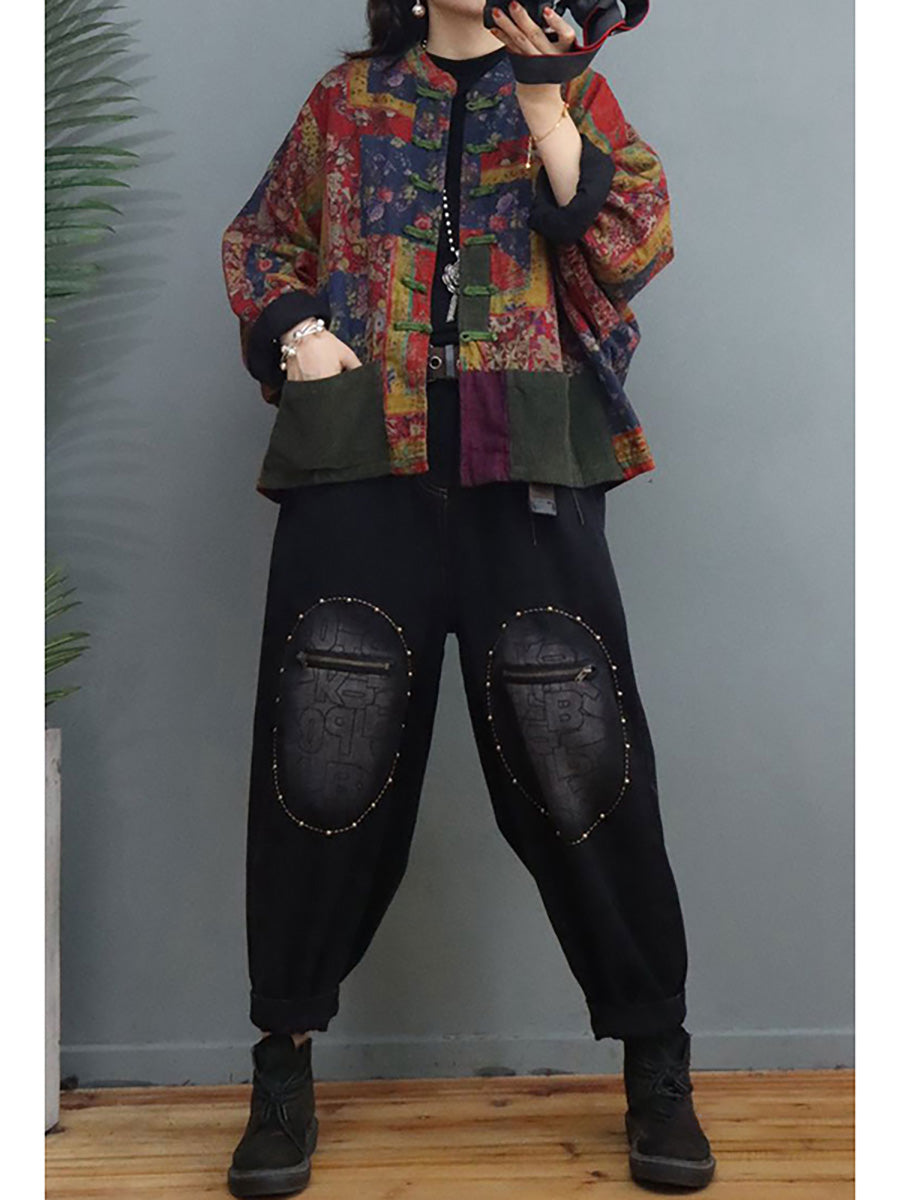 Cappotto con cuciture a tasca sul petto in cotone e lino vintage