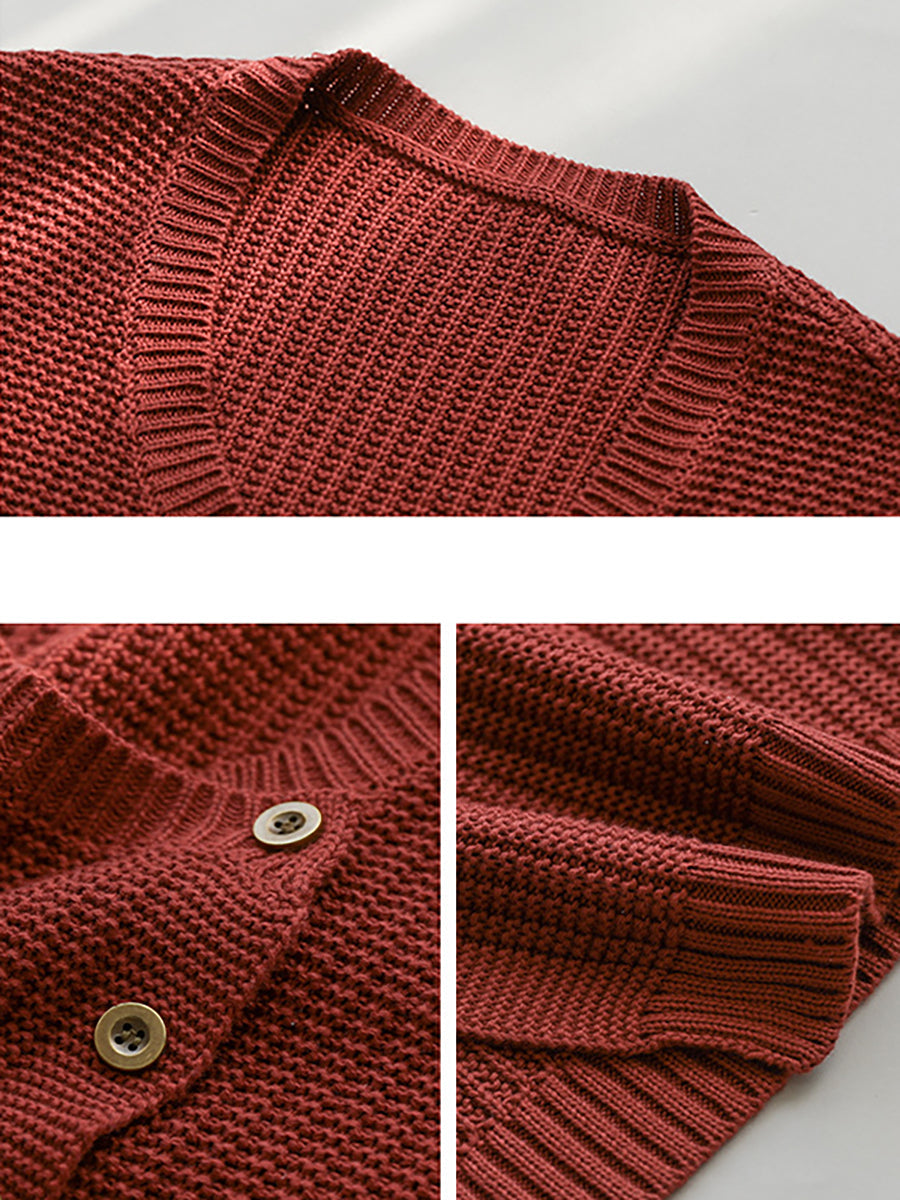 Maglione gilet con bottoni in maglia da donna