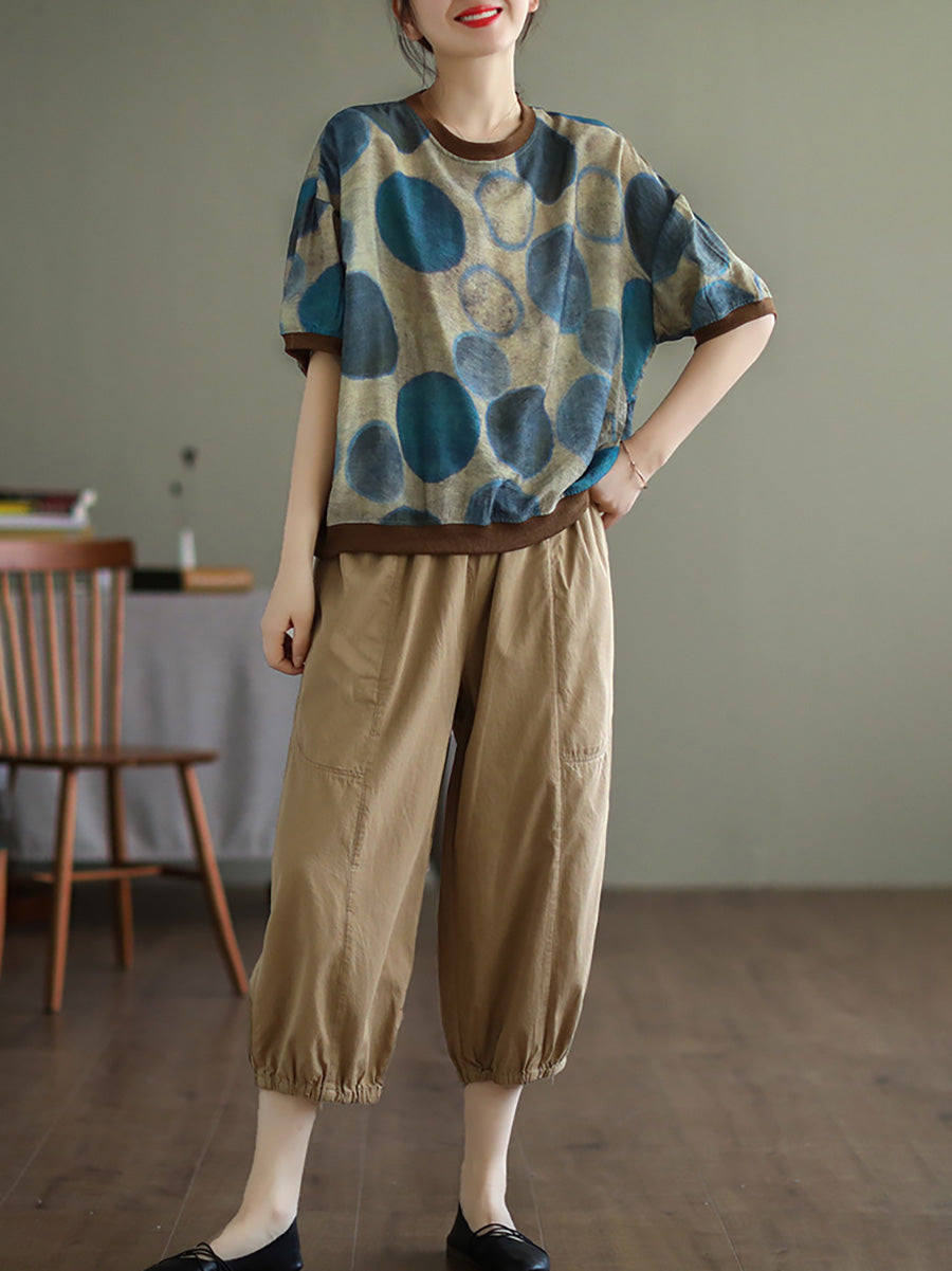 T-shirt décontracté à manches courtes pour femme