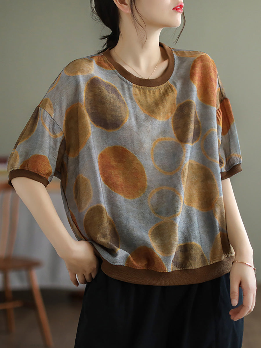 T-shirt décontracté à manches courtes pour femme