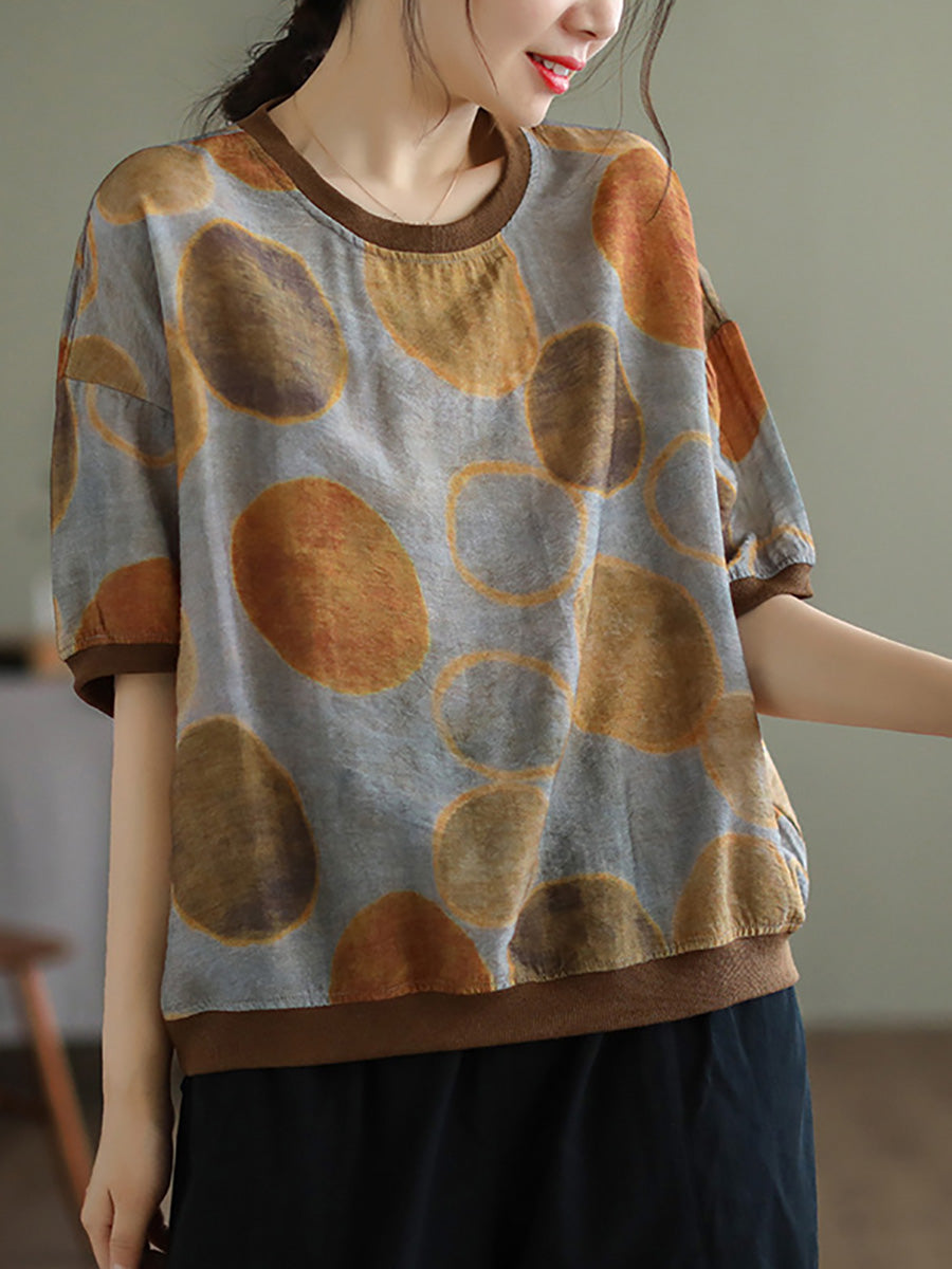 T-shirt décontracté à manches courtes pour femme