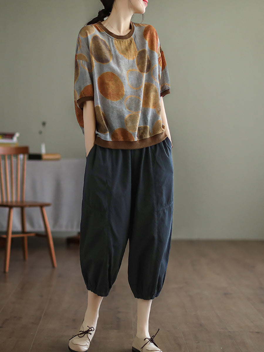 T-shirt décontracté à manches courtes pour femme