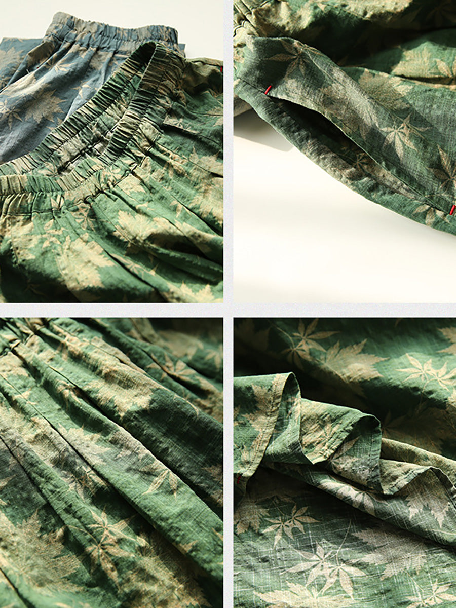 Gonna estiva ampia con elastico in vita vintage floreale