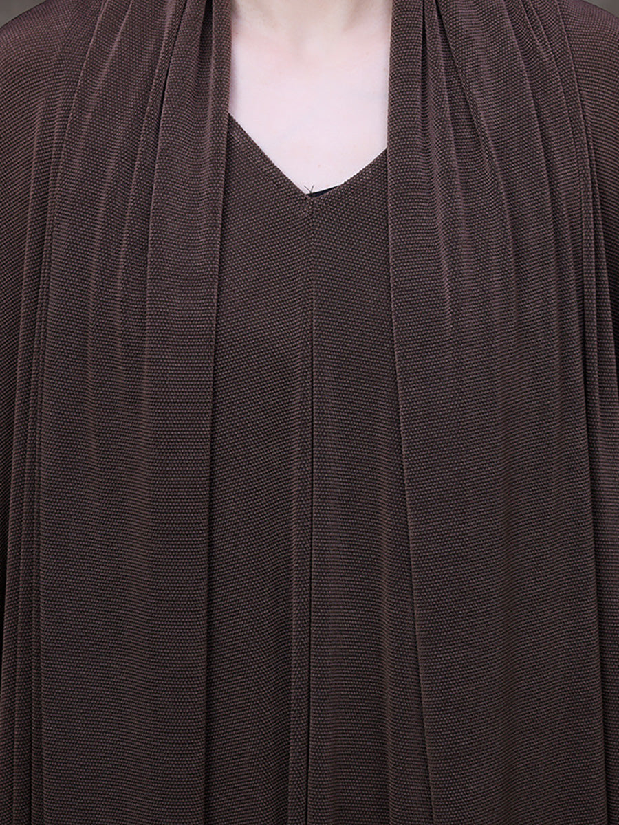 Abito lungo retrò vintage da donna con scollo a V