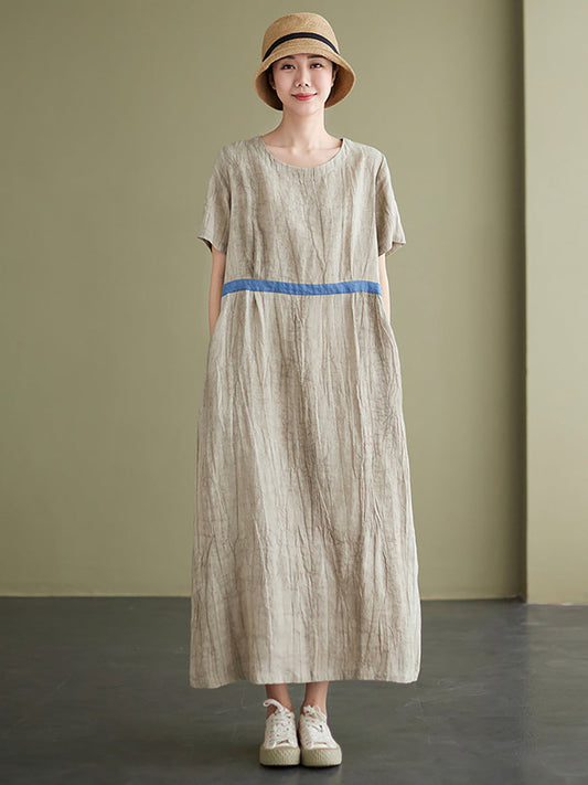 Abito lungo largo da donna in lino vintage
