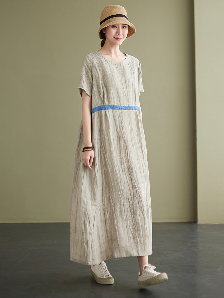 Abito lungo largo da donna in lino vintage
