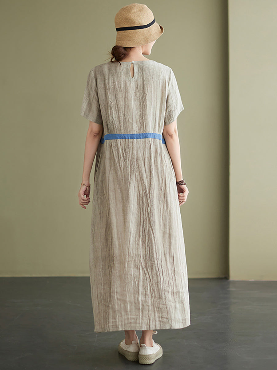 Abito lungo largo da donna in lino vintage