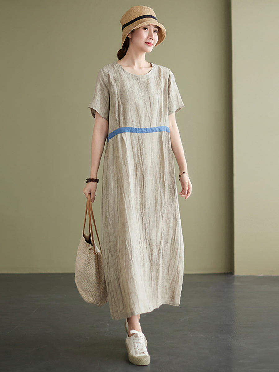 Abito lungo largo da donna in lino vintage