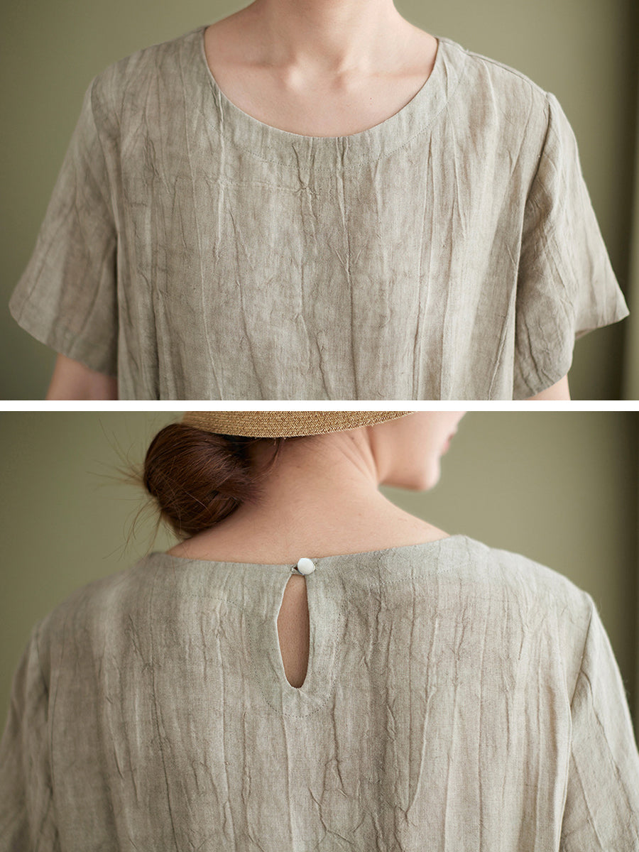 Abito lungo largo da donna in lino vintage