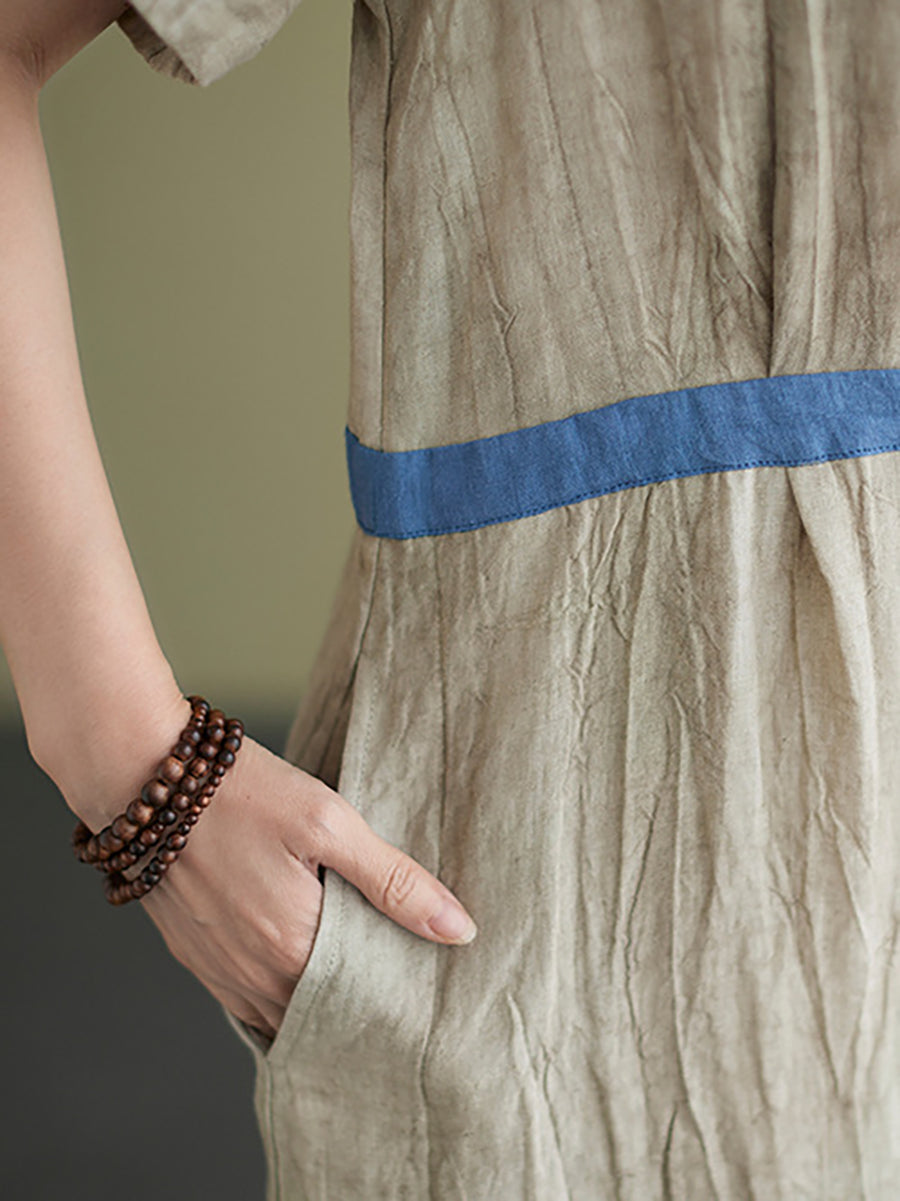 Abito lungo largo da donna in lino vintage