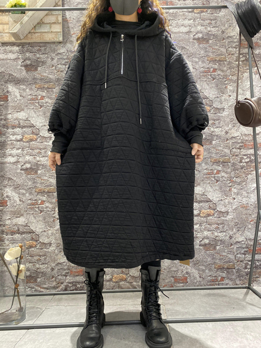 Vestito con cappuccio imbottito da donna invernale