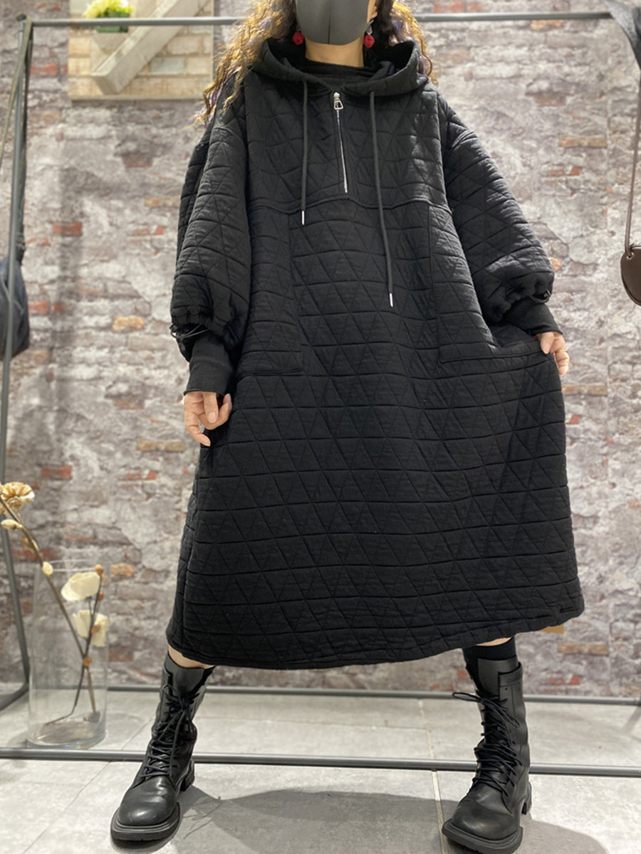 Vestito con cappuccio imbottito da donna invernale