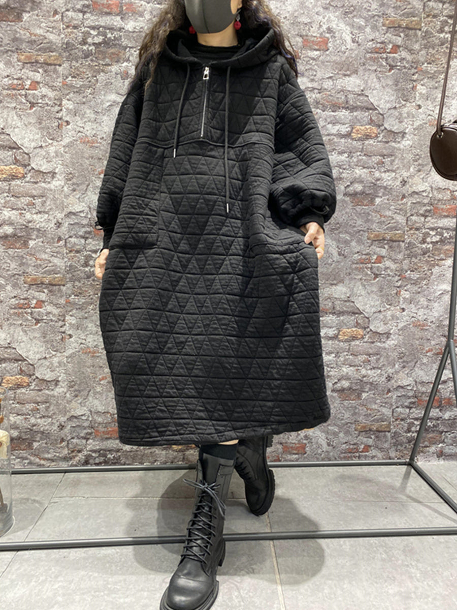 Vestito con cappuccio imbottito da donna invernale