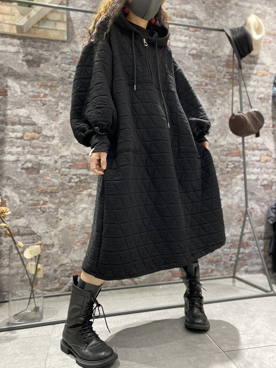 Vestito con cappuccio imbottito da donna invernale