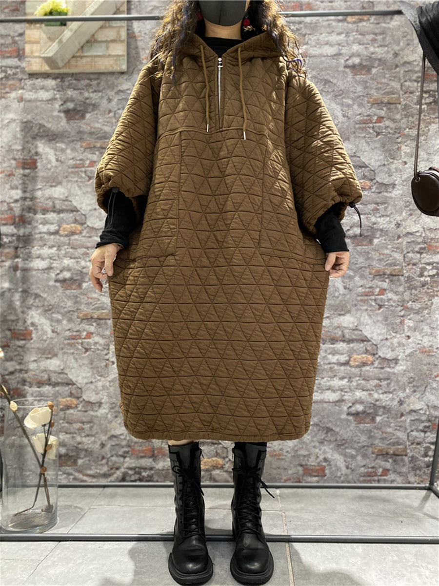 Vestito con cappuccio imbottito da donna invernale