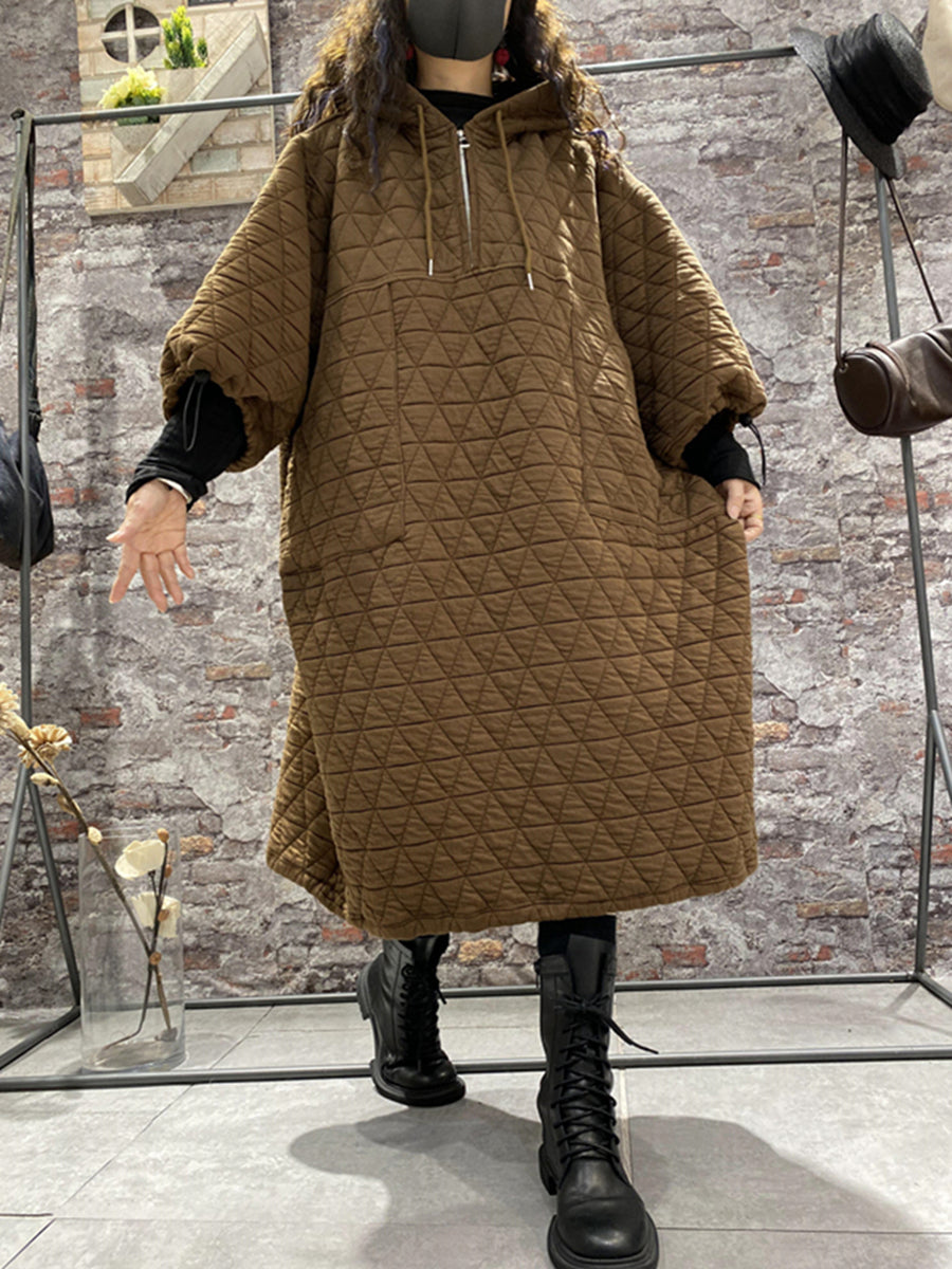 Vestito con cappuccio imbottito da donna invernale
