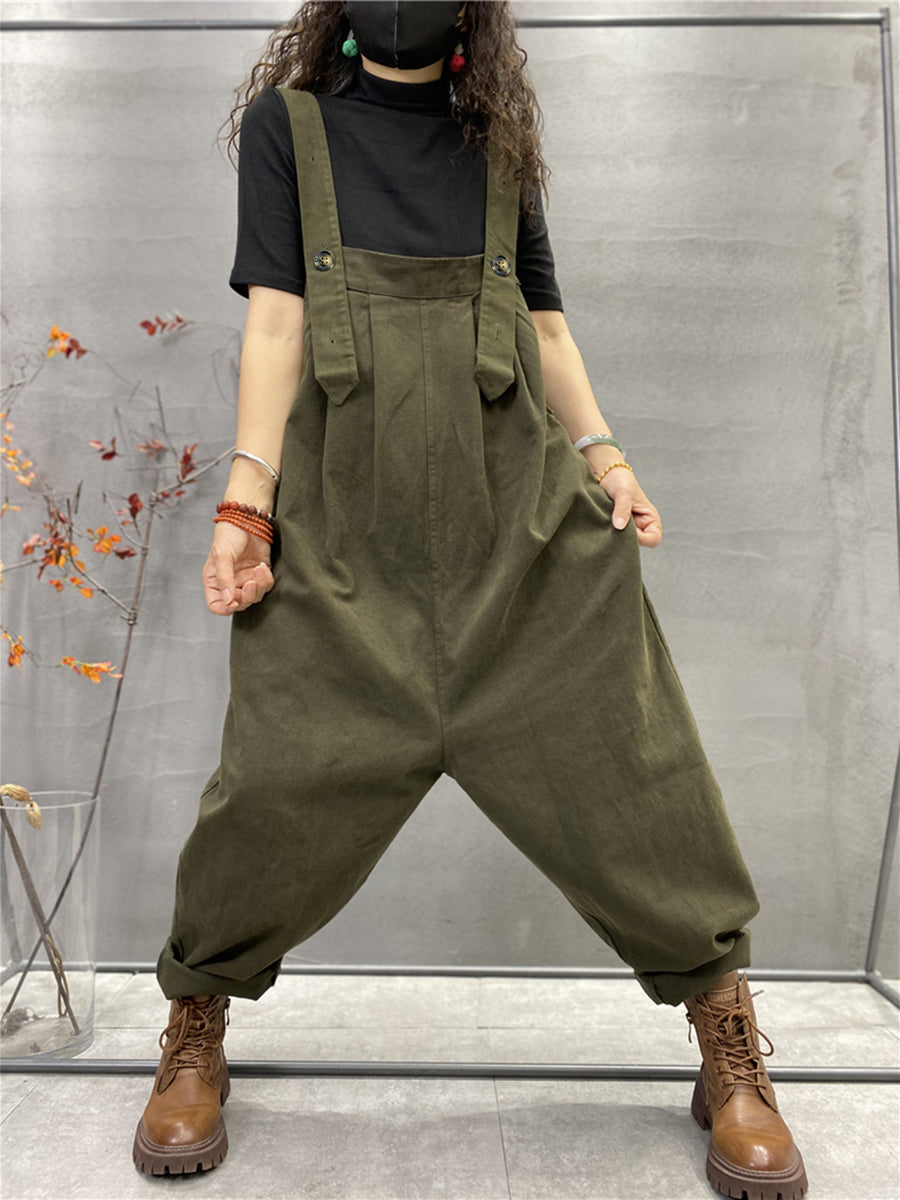 Tute larghe casual tinta unita da donna autunnali
