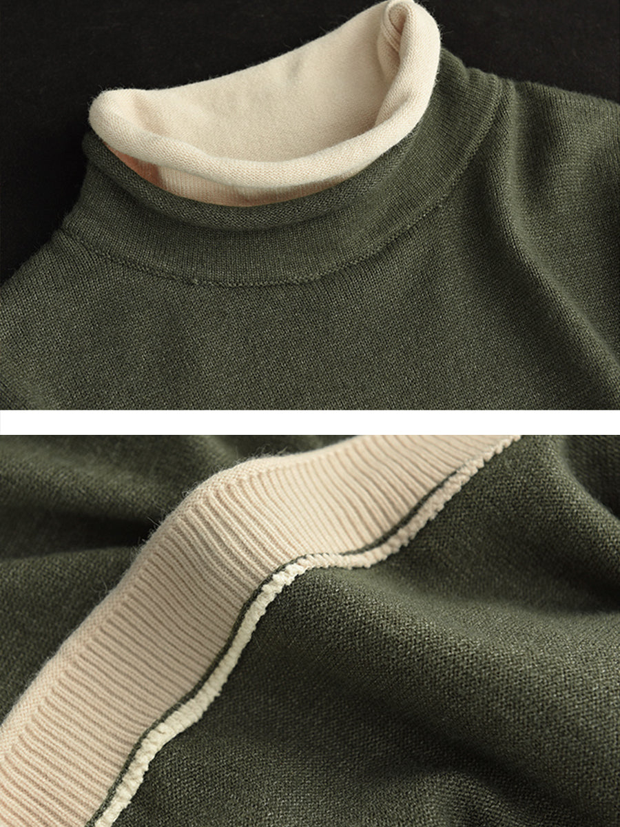 Maglione da donna colorblock in due pezzi finto autunno