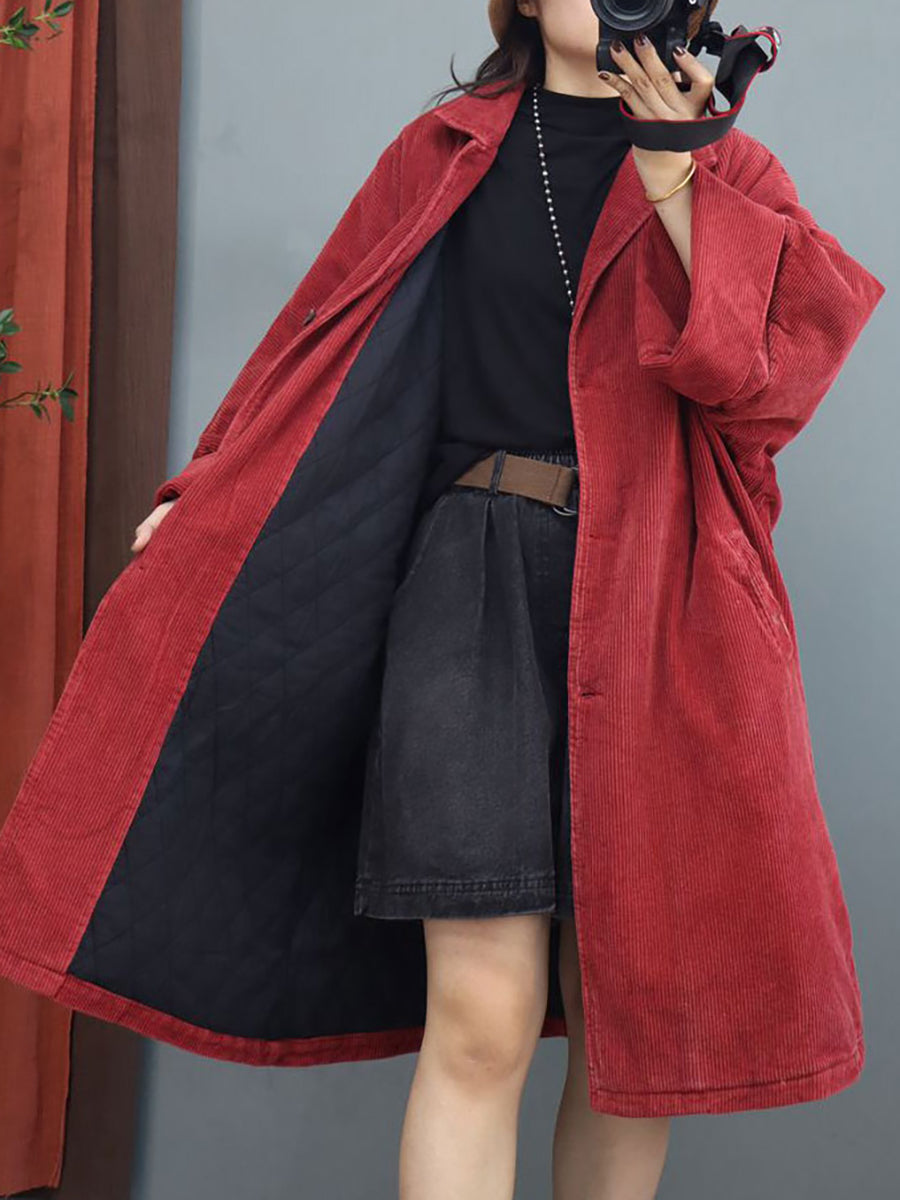 Winter Women Batwing Sleeve Baggy Mid Length Padded Coat