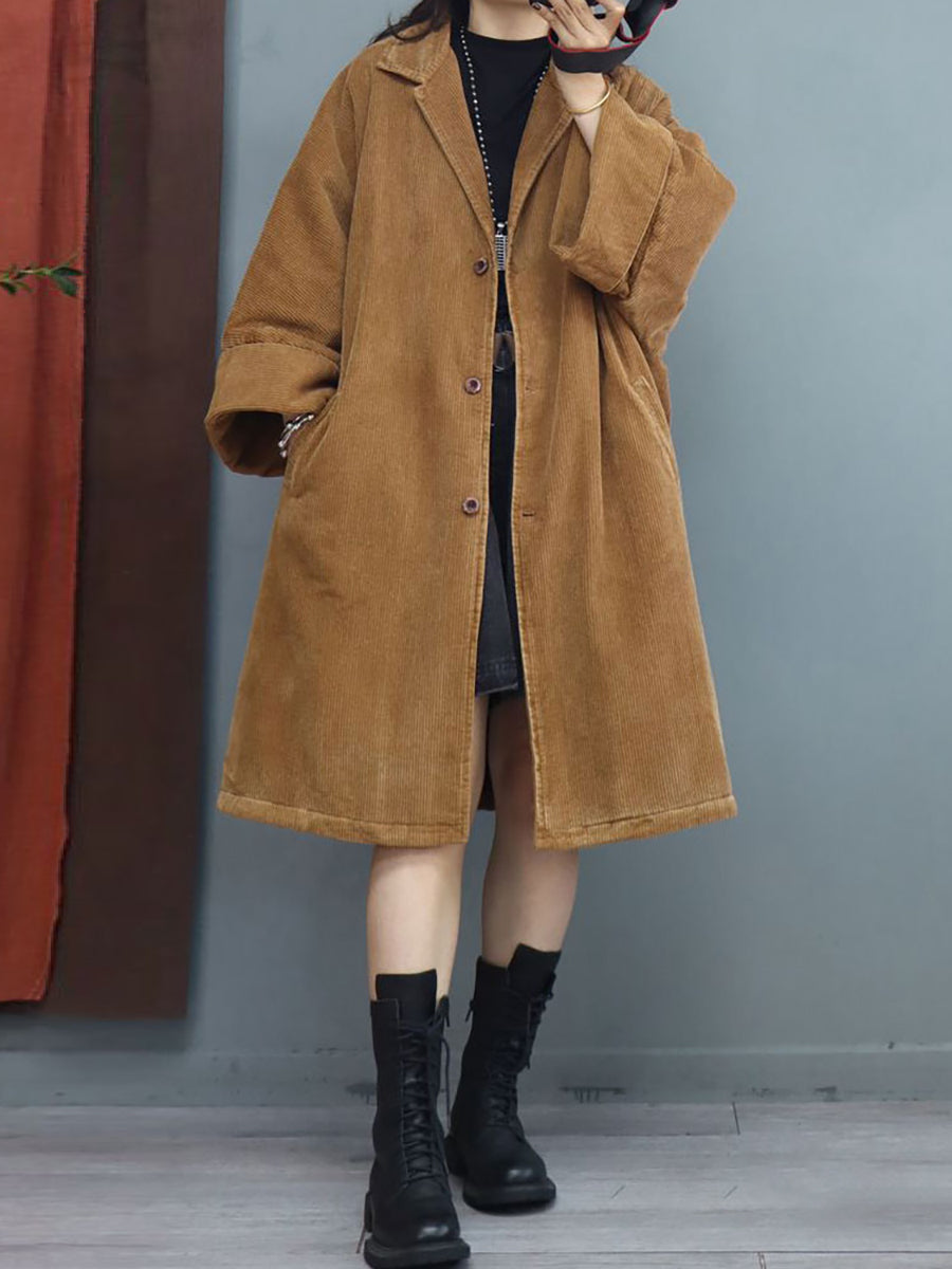 Winter Women Batwing Sleeve Baggy Mid Length Padded Coat