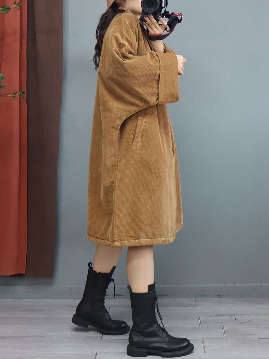 Winter Women Batwing Sleeve Baggy Mid Length Padded Coat