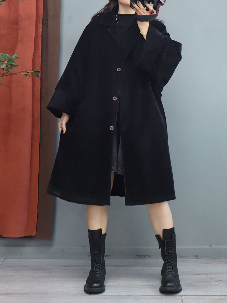 Winter Women Batwing Sleeve Baggy Mid Length Padded Coat