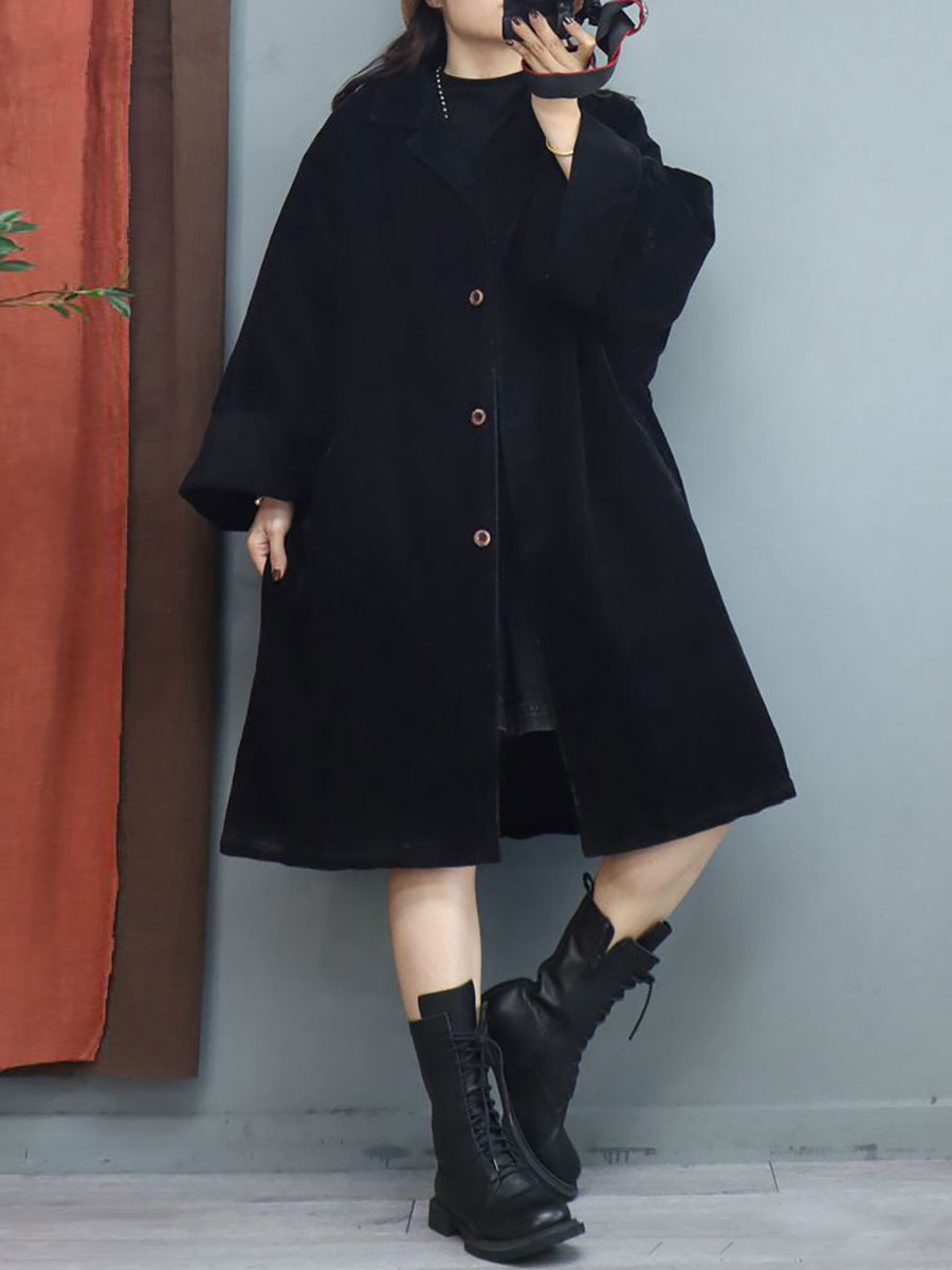 Winter Women Batwing Sleeve Baggy Mid Length Padded Coat