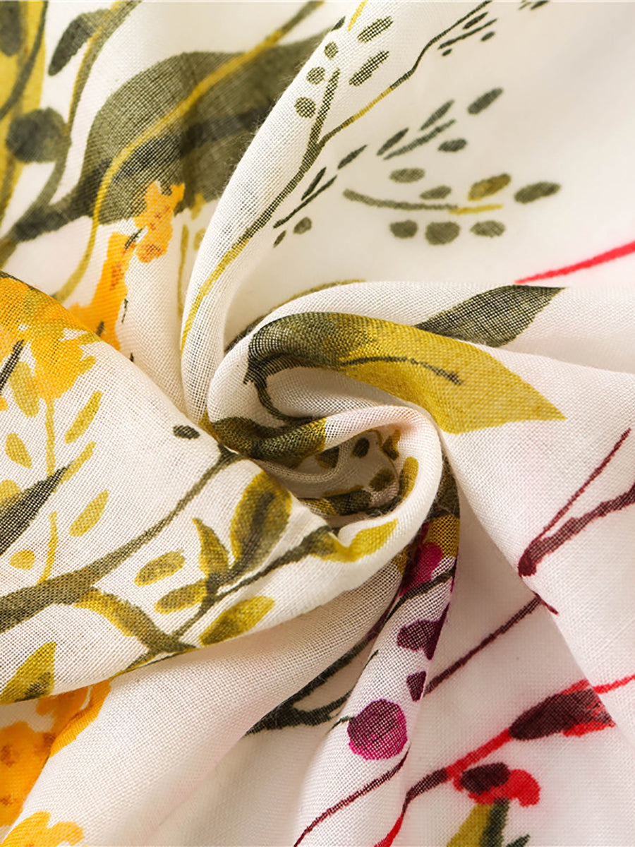 Sciarpa con nappe e stampa floreale da donna Seaside