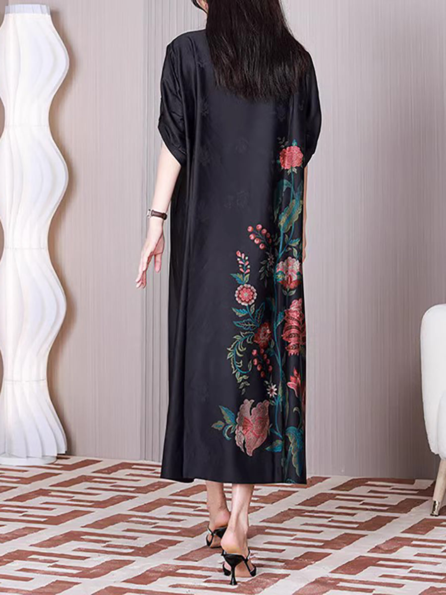 Abito largo a forma di fiore etnico da donna