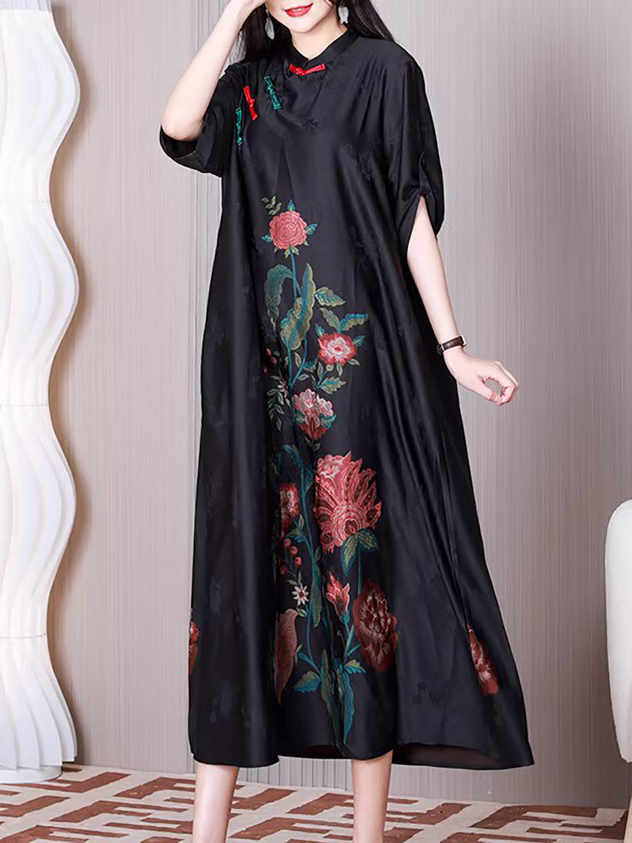 Abito largo a forma di fiore etnico da donna