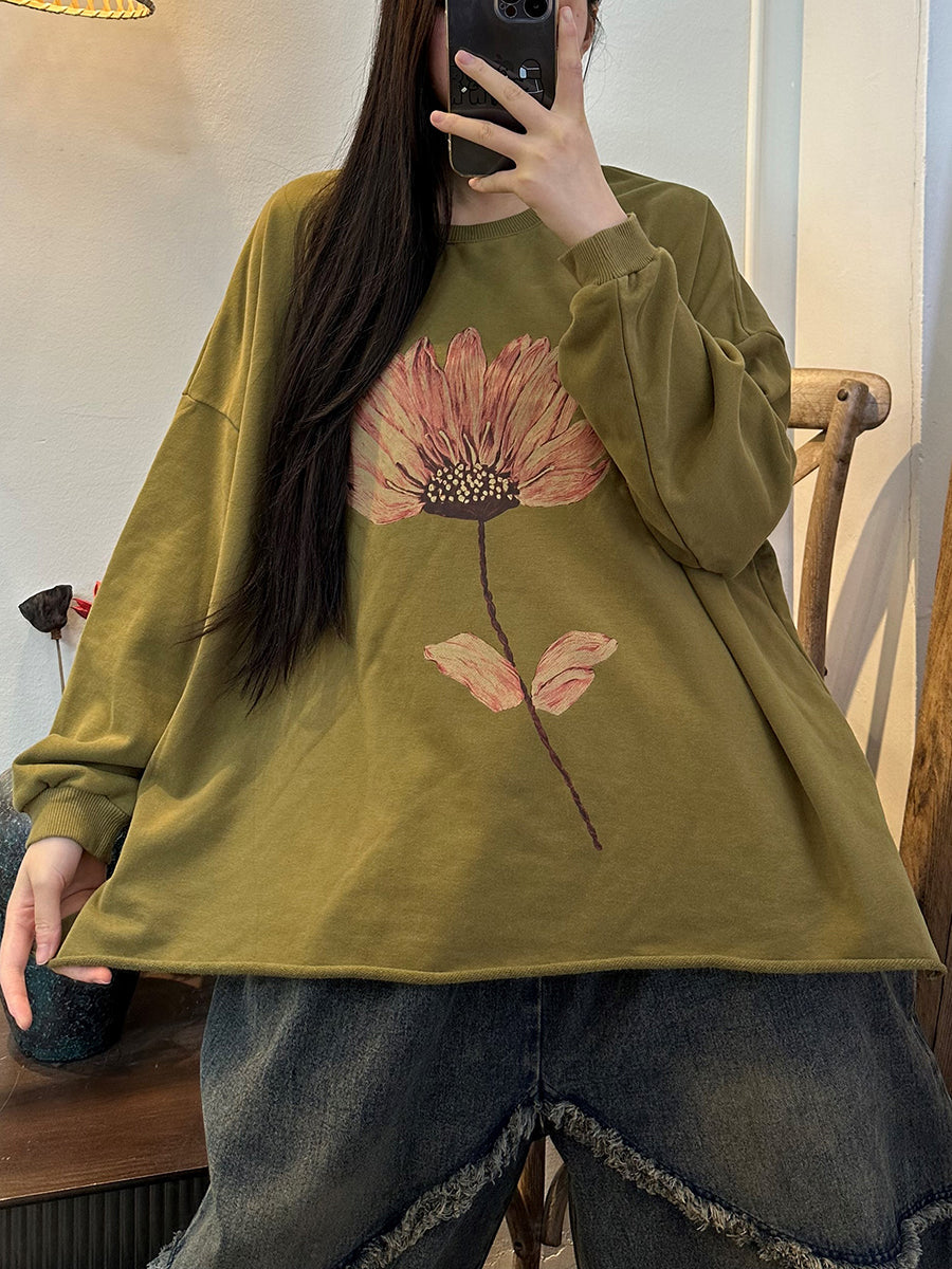 Chemise à ourlet imprimé floral pour femme