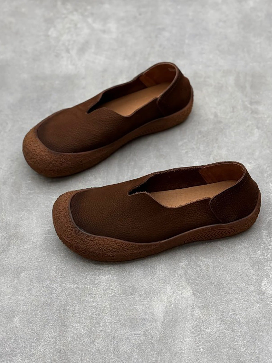 Scarpe basse in pelle scamosciata vintage primaverili da donna