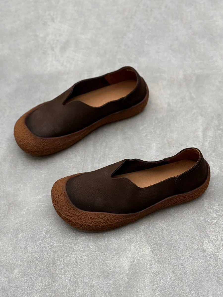 Scarpe basse in pelle scamosciata vintage primaverili da donna
