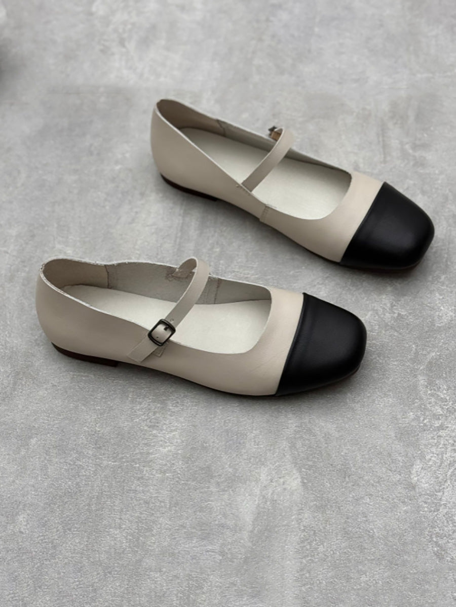 Scarpe Mary Jane in vera pelle con giunture Artsy da donna