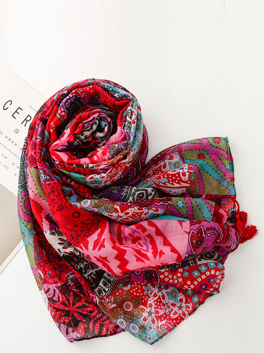 Sciarpa scialle con nappe unite vintage estiva da donna