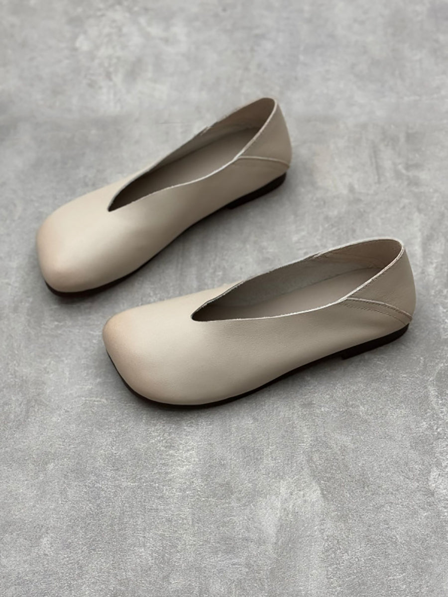 Scarpe estive da donna in morbida pelle con tacco basso