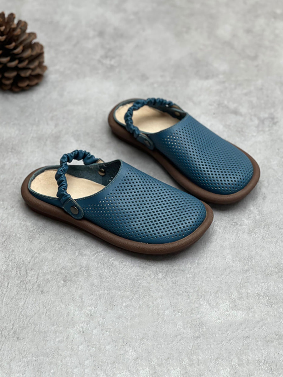 Scarpe basse estive casual da donna in morbida pelle