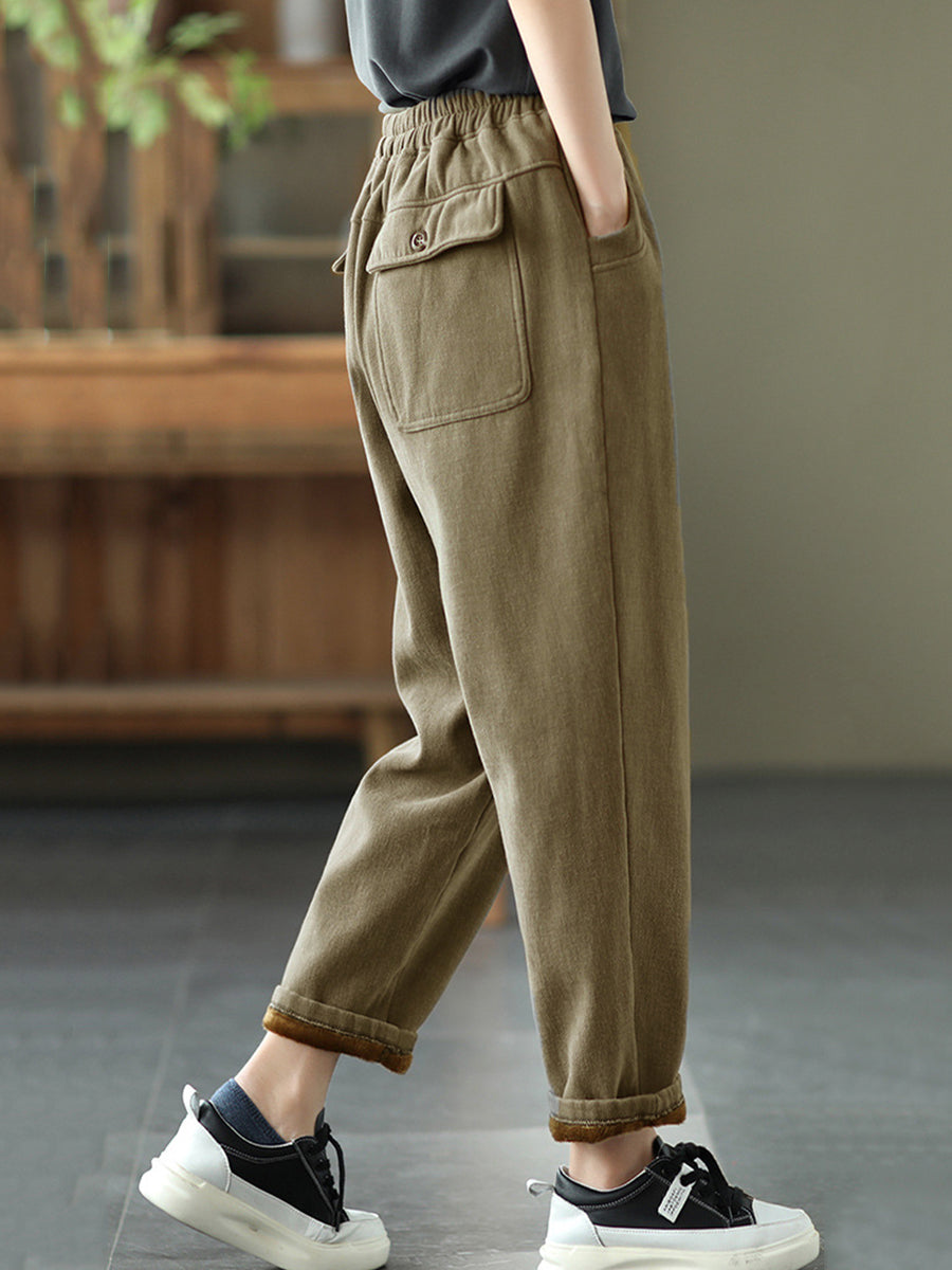 Pantaloni harem da donna autunnali spessi e colorati