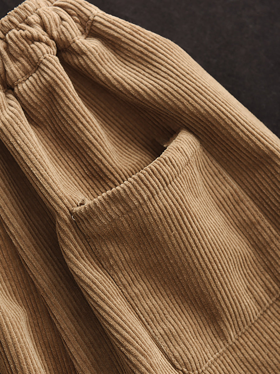 Pantalon décontracté uni ample doublé polaire pour femme