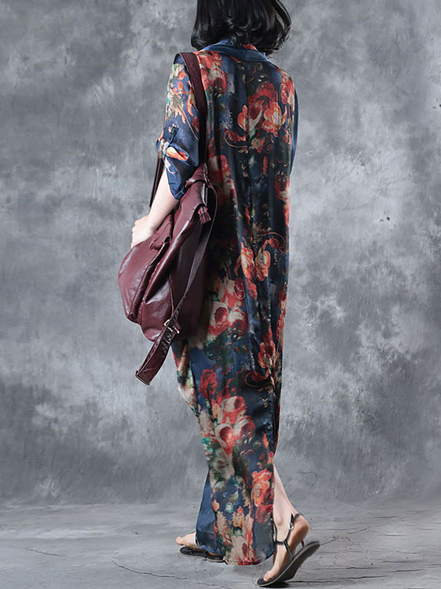 Vestito estivo da donna, casual, largo, irregolare, floreale
