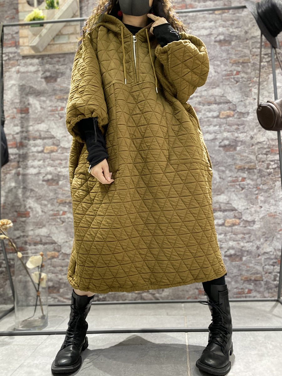 Vestito con cappuccio imbottito da donna invernale