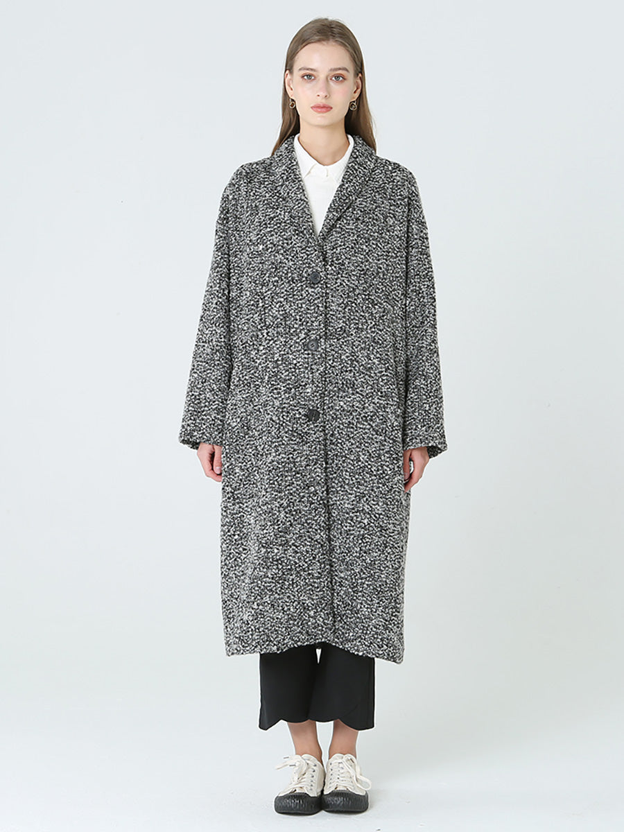 Long Wool Women Winter Long Sleeve Coat M2XL