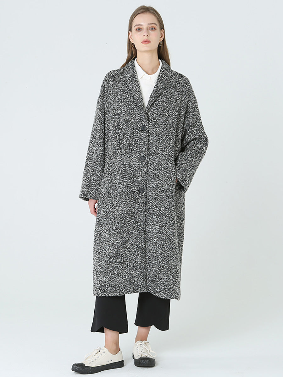 Long Wool Women Winter Long Sleeve Coat M2XL